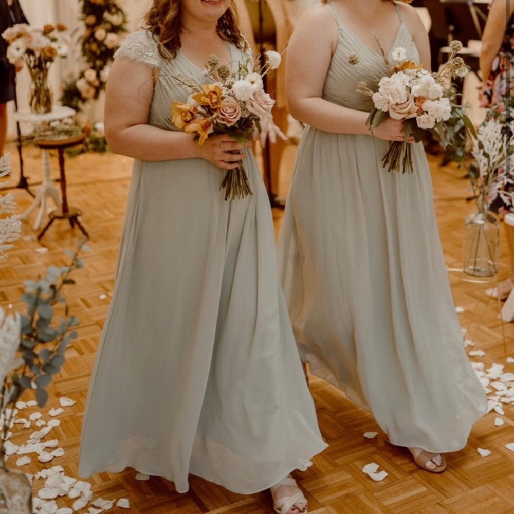 Azazie Dusty Sage Veda Dress
